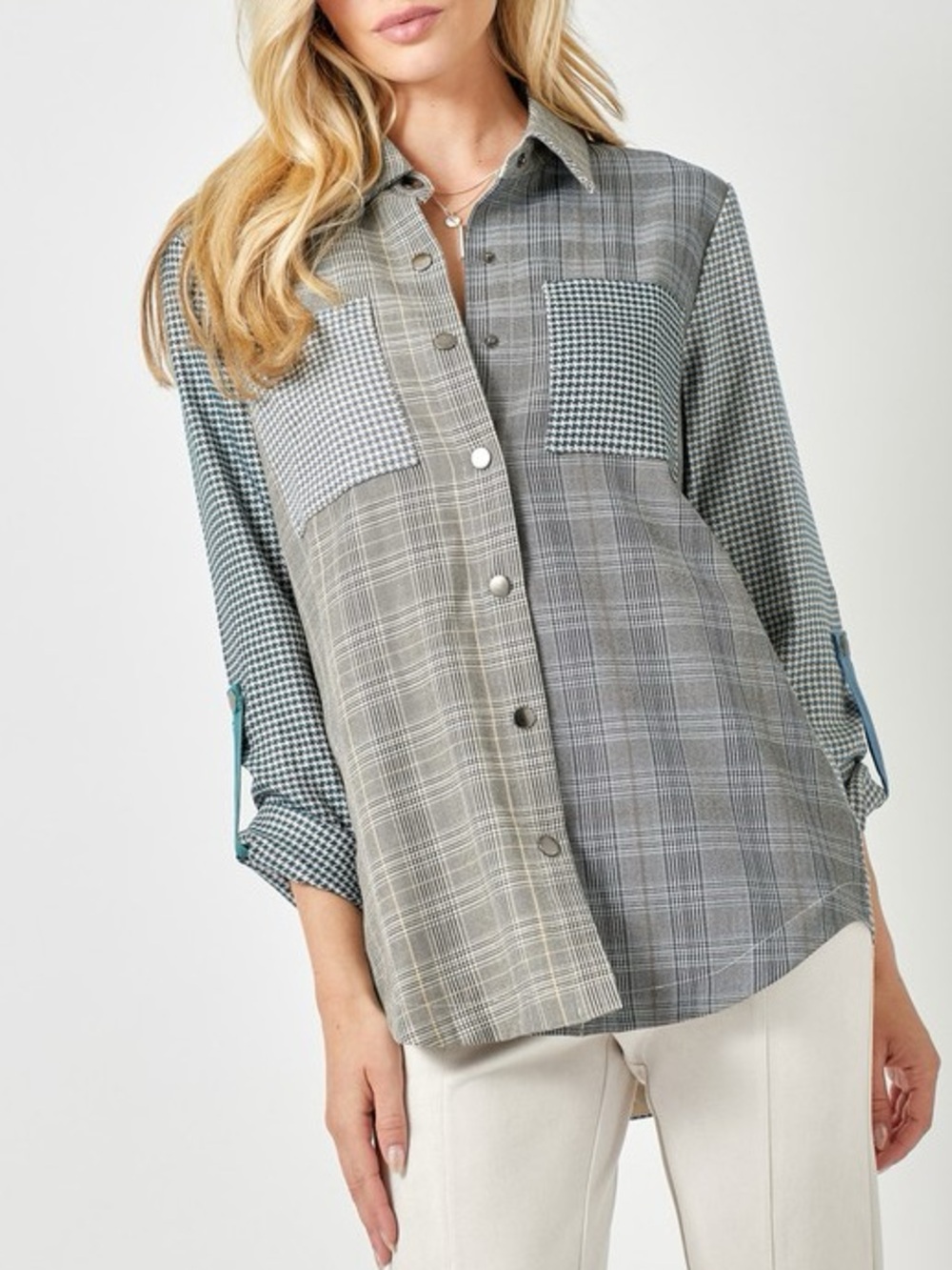🍂SPECIAL🍂MIXED PLAID SHIRT JACKET